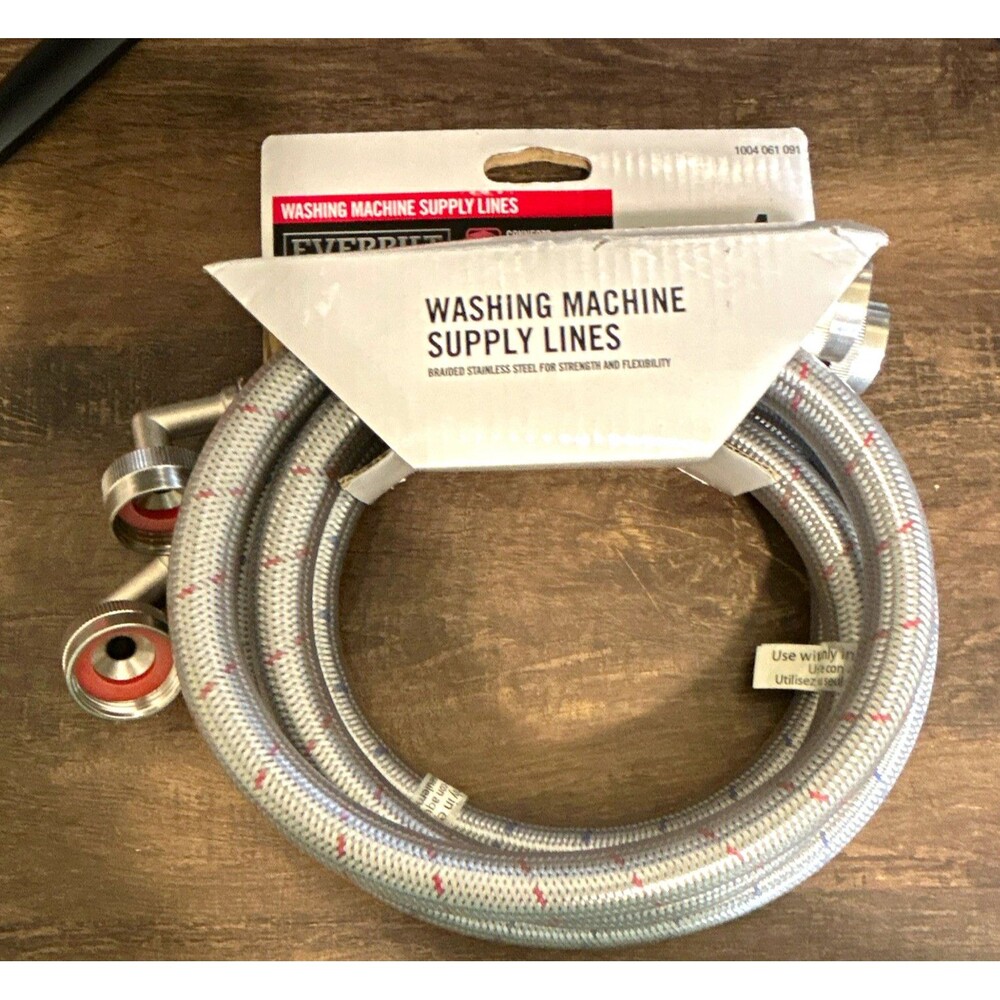 Everbilt 2-Pack 4 ft Braided Stainless Washing Machine Supply Hoses 3/4" FHT